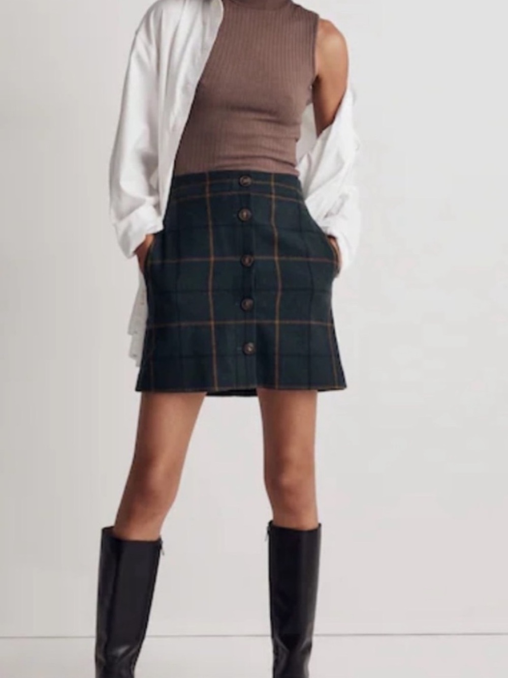 Madewell Tartan Plaid Wool Blend Mini Skirt - Picture 2 of 7